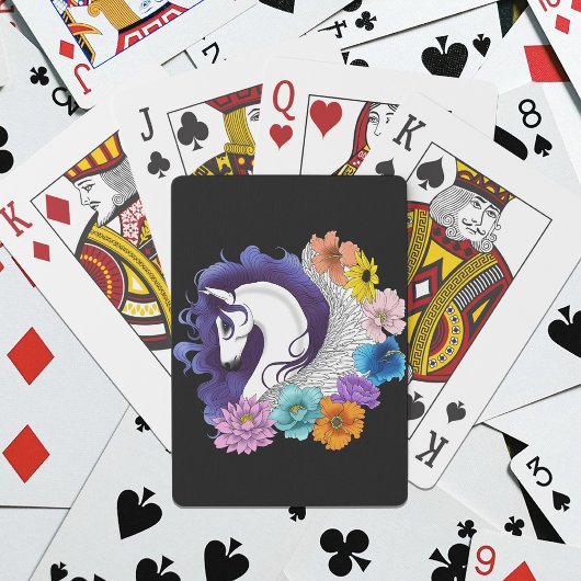 Jeu De Cartes Pegasus Noir Floral