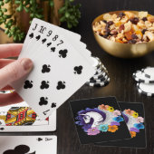 Jeu De Cartes Pegasus Noir Floral (In Situ)