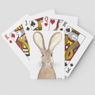 Jeu De Cartes Peinture à l'aquarelle de lièvre