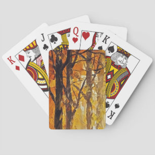 Jeu De Cartes Peinture à l'huile Abstraite forestière