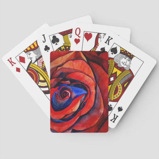 Jeu De Cartes Peinture abstraite de rose rouge macro (dos)