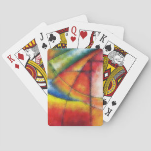 Jeu De Cartes peinture abstraite rouge jaune vert bleu