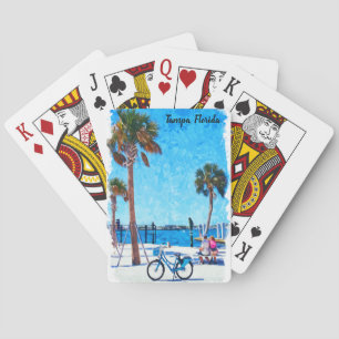 Jeu De Cartes Peinture aquarelle d'été à Tampa Floride 