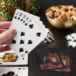 Jeu De Cartes Peinture au vin rouge par Alfred Fox