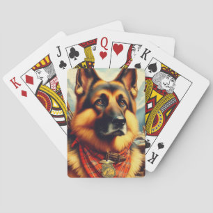 Jeu De Cartes Peinture berger vintage allemande
