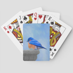 Jeu De Cartes Peinture Bluebird - Art original pour oiseaux