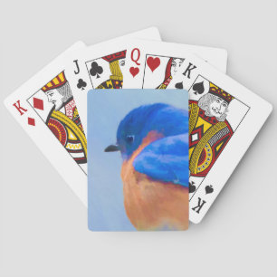 Jeu De Cartes Peinture Bluebird - Art original pour oiseaux
