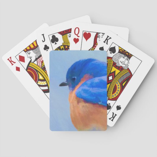 Jeu De Cartes Peinture Bluebird - Art original pour oiseaux (dos)