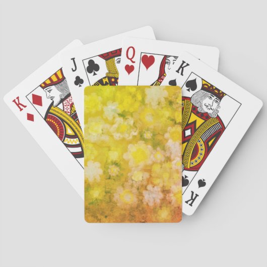 Jeu De Cartes Peinture d'aquarelle Abstraite de fleurs rétro (dos)