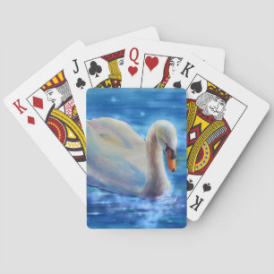 Jeu De Cartes Peinture d'aquarelle blanche pour cygne