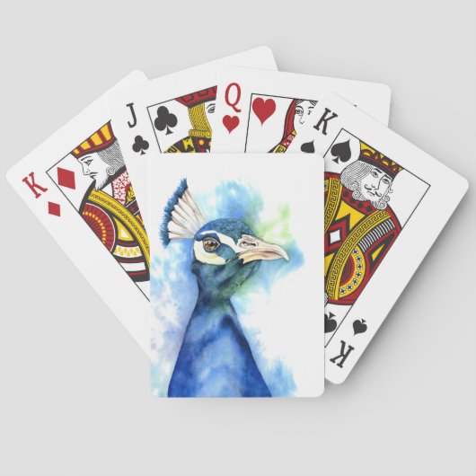 Jeu De Cartes Peinture d'aquarelle de paon (dos)