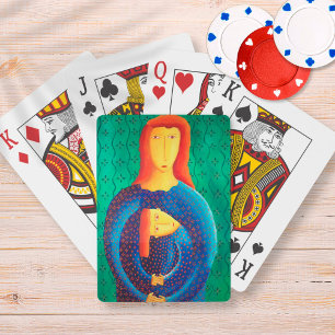 Jeu De Cartes Peinture d'art contemporain mère et fille