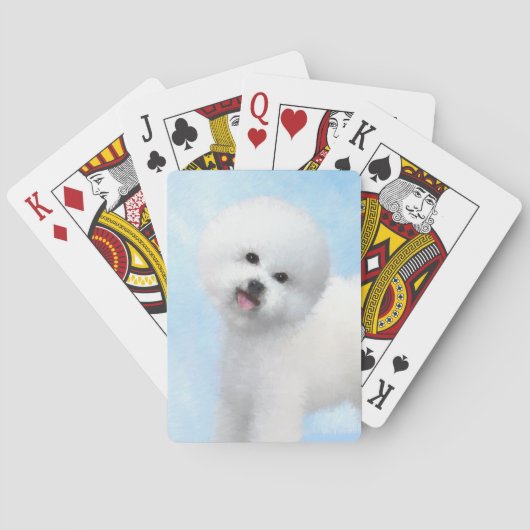 Jeu De Cartes Peinture de Bichon Frise - Cute Original Dog Art (dos)