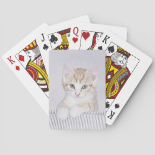 Jeu De Cartes Peinture de chaton tigré orange - Art félin origin