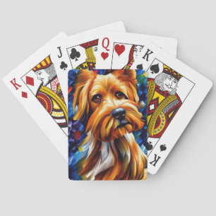 Jeu De Cartes Peinture de chien de Terrier du Yorkshire mignon