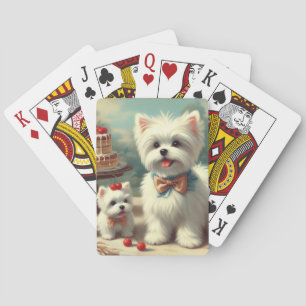 Jeu De Cartes Peinture de chiot maltais mignon