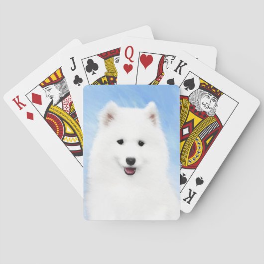 Jeu De Cartes Peinture de chiot Samoyé - Beau art original de ch (dos)