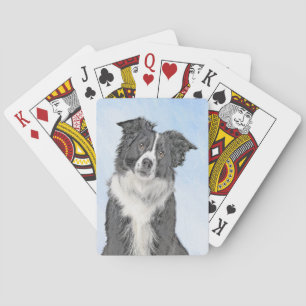 Jeu De Cartes Peinture de collie frontalière - Belle art origina