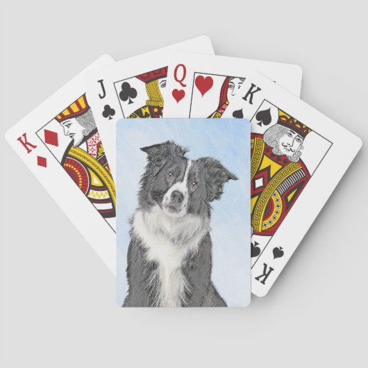 Jeu De Cartes Peinture de collie frontalière - Belle art origina (dos)