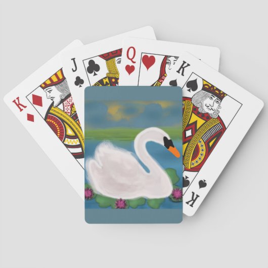 Jeu De Cartes Peinture de cygne blanc Cartes de jeu (dos)