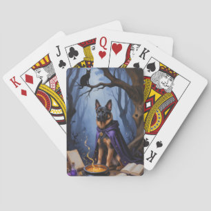 Jeu De Cartes Peinture de Halloween fantaisiste de chien Malinoi
