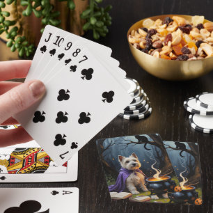 Jeu De Cartes Peinture de Halloween fantaisiste de chien Terrier