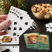 Jeu De Cartes Peinture de jungle de lion monogramme initial (In Situ)