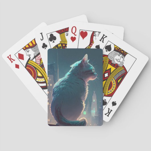 Jeu De Cartes Peinture de portrait animal chat Caractère animal (dos)