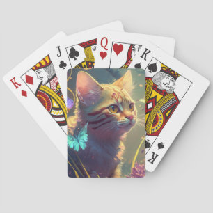 Jeu De Cartes Peinture de portrait animal chat Caractère animal