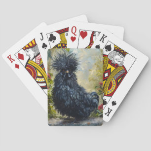 Jeu De Cartes Peinture de poulet noir en Silkie