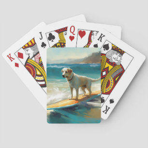 Jeu De Cartes Peinture de Surf sur Plage de Berger Anatolien