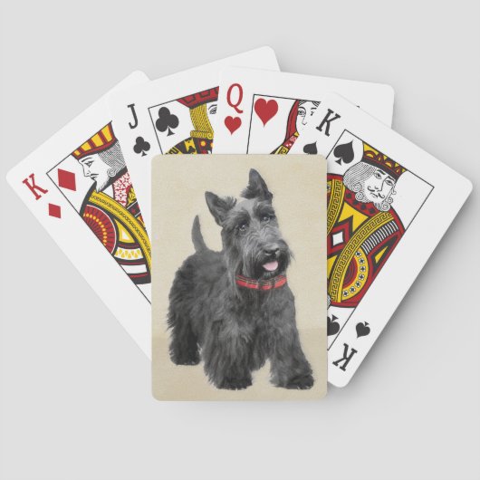 Jeu De Cartes Peinture de Terrier d'écossais - art original (dos)