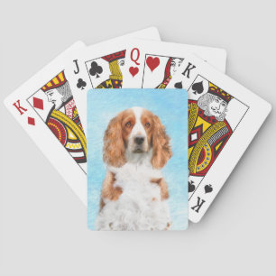 Jeu De Cartes Peinture d'espagnol Welsh Springer - Art original 