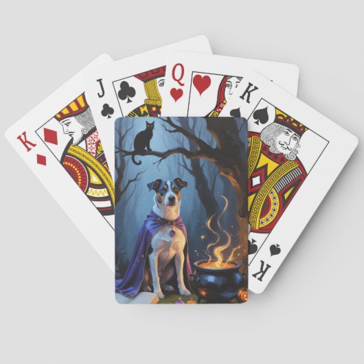 Jeu De Cartes Peinture d'Halloween blanc Heeler Chien Whimsical (dos)