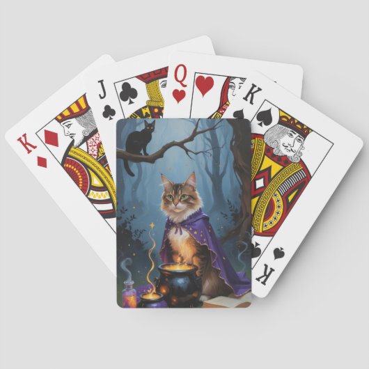 Jeu De Cartes Peinture d'Halloween en chats abyssiniques (dos)