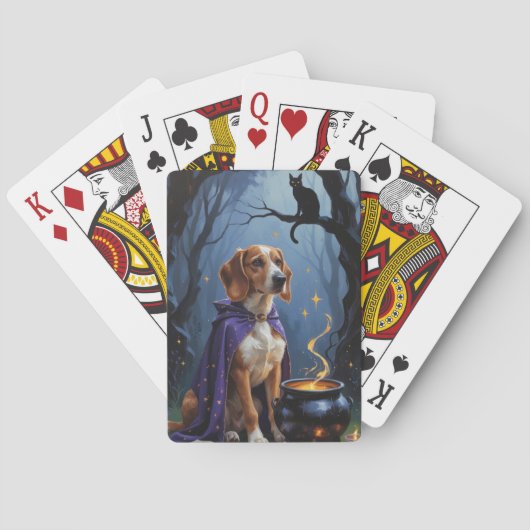 Jeu De Cartes Peinture d'Halloween Whimsical Chien d'Afghanistan (dos)