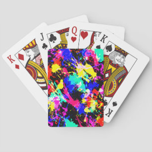 Jeu De Cartes Peinture éclaboussée colorée mignonne