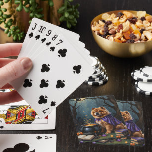 Jeu De Cartes Peinture fantaisiste de chien Chow Chow pour Hallo