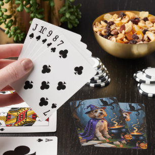 Jeu De Cartes Peinture fantaisiste d'Halloween de chien Cockapoo
