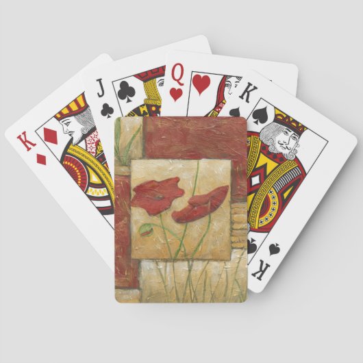 Jeu De Cartes Peinture florale avec les courses évidentes de (dos)