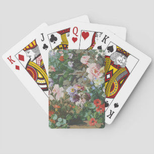 Jeu De Cartes Peinture florale de fleurs colorées vintage jolies