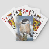 Jeu De Cartes Peinture hivernale d'oiseaux de poulets à capuchon (dos)