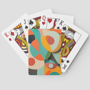 Jeu De Cartes Peinture moderne du milieu du siècle, diverses cou