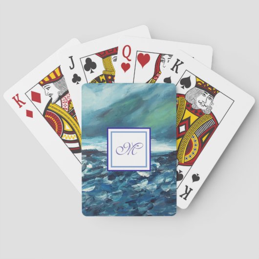 Jeu De Cartes Peinture moderne Monogramme de la journée d'hiver (dos)