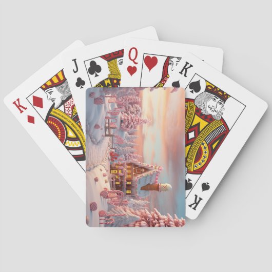 Jeu De Cartes Peinture numérique d'une maison de pain d'hiver (dos)