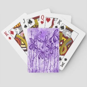 Jeu De Cartes Peinture pourpre Splatter & Lys