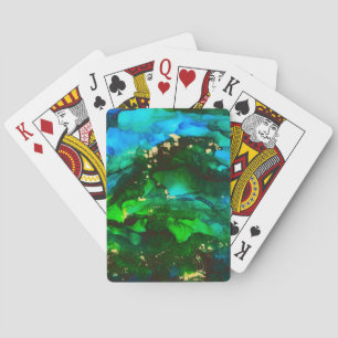 Jeu De Cartes Peinture renversante d'encre d'alcool