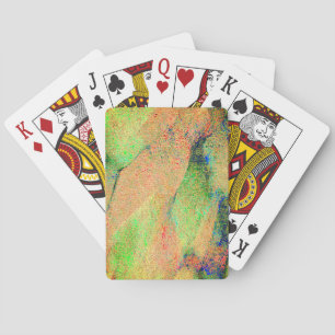 Jeu De Cartes Peinture ridée de style cuir et vert orangé