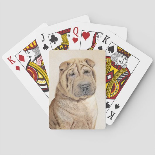 Jeu De Cartes Peinture Shar Pei - Cute Original Chien Art (dos)