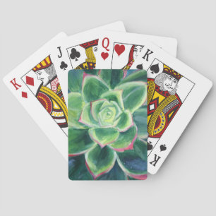 Jeu De Cartes Peinture succulente verte de plante